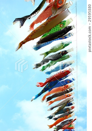 Blue sky and carp streamers 29595880