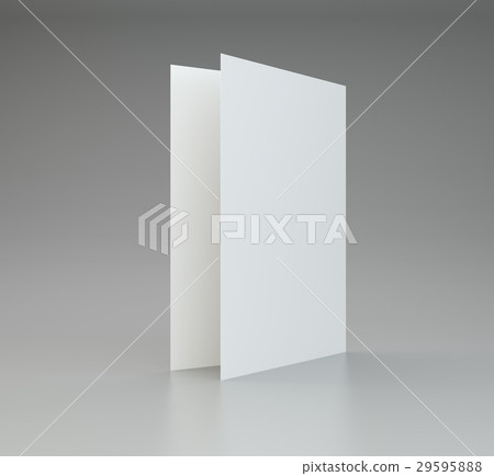 Blank white brochure on a gray background. 29595888