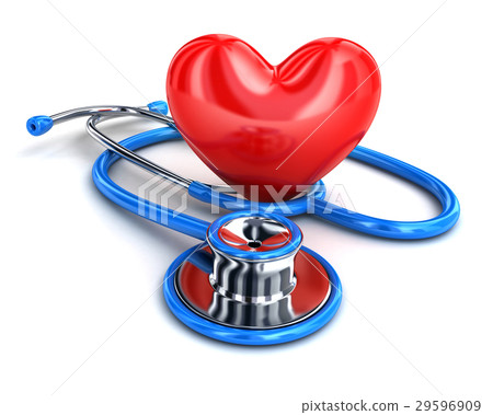 Abstract red heart and stethoscope 29596909