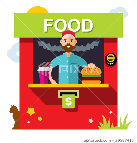 Vector Fast Food outdoor kiosk. Vector Fast Food outdoor kiosk. 29597416