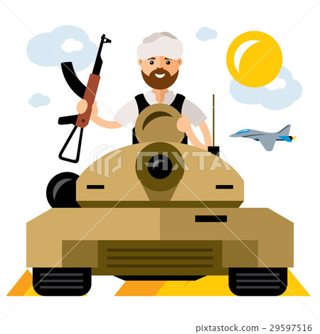 Vector Tankman, War in the Middle East.  29597516