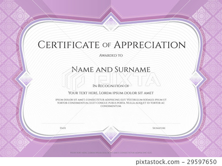 Certificate of appreciation template with Thai art 29597650