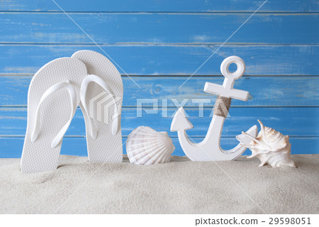 Summer Decoration Like Anchor And Flip Flops 29598051