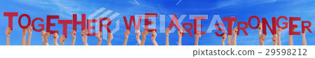 Hands Holding Together We Are Stronger Blue Sky 29598212