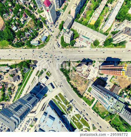 Aerial city view. Urban landscape. Copter shot Aerial city view. Urban landscape. Copter shot 29599772