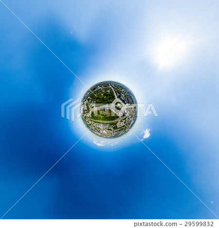 Aerial city view with roads, houses and buildings. Aerial city view with roads, houses and buildings. 29599832