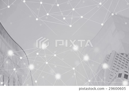 Network connection technology with cityscape 29600605