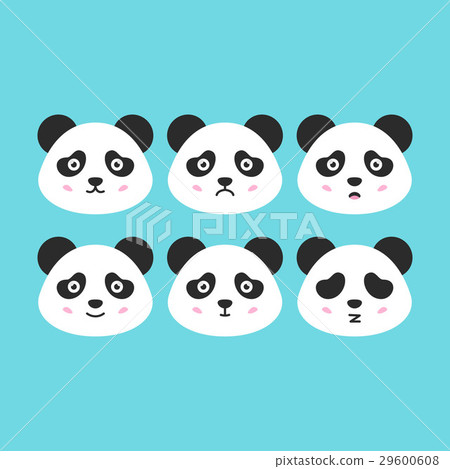 Flat Panda Faces Flat Panda Faces 29600608
