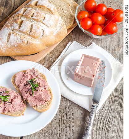 Wholewheat sandwiches with liver pate Wholewheat sandwiches with liver pate 29601083