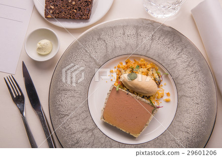 Laying of parfait from a liver of a guinea fowl wi Laying of parfait from a liver of a guinea fowl wi 29601206
