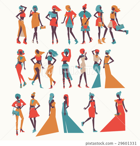 Vector fashion girls in different apparel  29601331