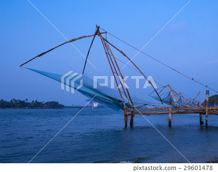 Kochi chinese fishnets on sunset in Kochi, Kerala. Kochi chinese fishnets on sunset in Kochi, Kerala. 29601478