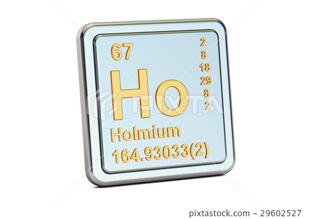 Holmium Ho, chemical element sign. 3D rendering 29602527