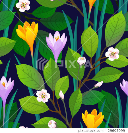 Floral seamless pattern - Stock Illustration [29603099] - PIXTA