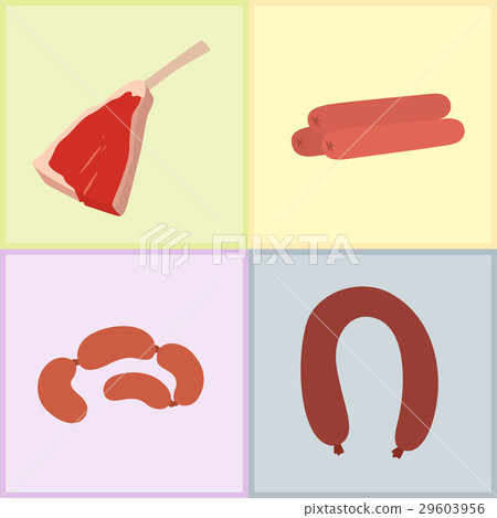 Meat products set of cartoon delicious barbecue 29603956