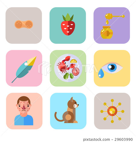 Allergy symbols disease healthcare tablets viruses 29603990