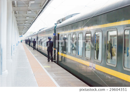 Z train waiting for departure at Lanzhou station (25T passenger car) China · Gansu Province Lanzhou City Z train waiting for departure at Lanzhou station (25T passenger car) China · Gansu Province Lanzhou City 29604351