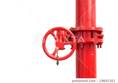 Isolated firefighter water pipe with manual valve Isolated firefighter water pipe with manual valve 29605161