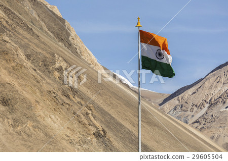 India symbol indian flag against mountains India symbol indian flag against mountains 29605504