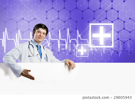 Doctor with banner Doctor with banner 29605943