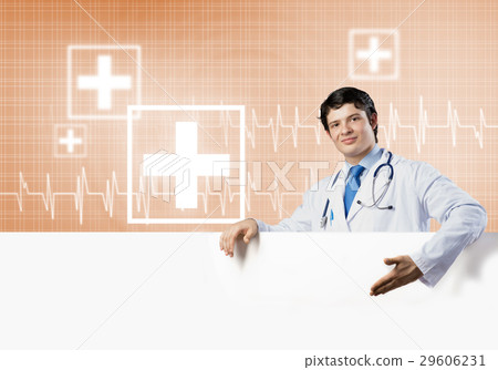 Doctor with banner Doctor with banner 29606231