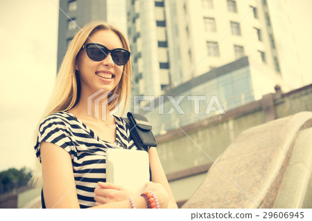Girl using tablet pc 29606945