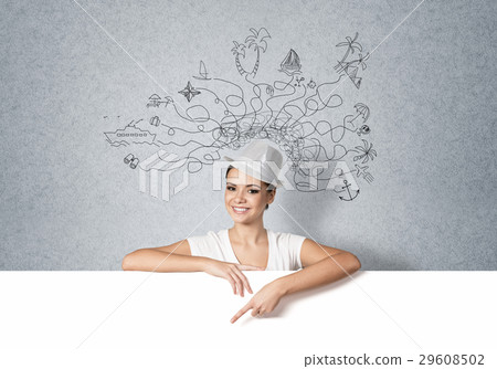 Girl with banner 29608502