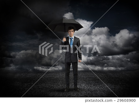 Businessman with umbrella Businessman with umbrella 29608900