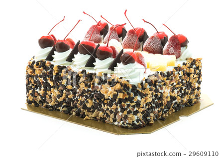 Ice cream cake with cherry on top Ice cream cake with cherry on top 29609110