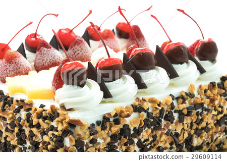 Ice cream cake with cherry on top Ice cream cake with cherry on top 29609114