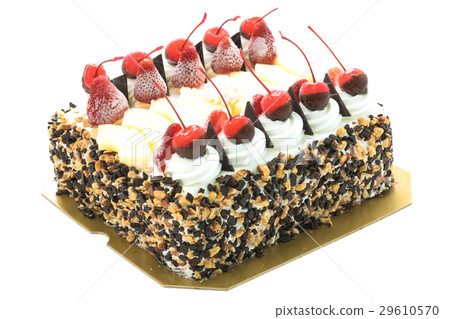 Ice cream cake with cherry on top Ice cream cake with cherry on top 29610570