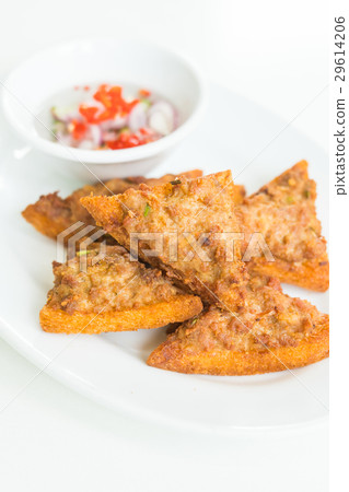 Fried bread with minced pork spread Fried bread with minced pork spread 29614206
