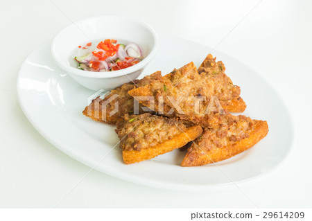 Fried bread with minced pork spread Fried bread with minced pork spread 29614209