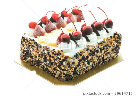 Ice cream cake with cherry on top Ice cream cake with cherry on top 29614715