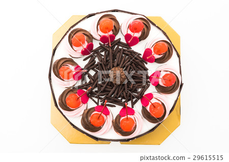 Chocolate cake with cherry on top Chocolate cake with cherry on top 29615515