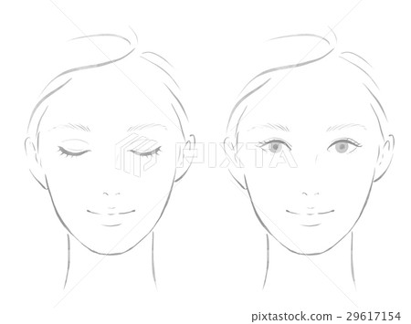 Female face line 29617154