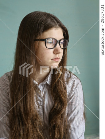 teenager girl in myopia glasses teenager girl in myopia glasses 29617331