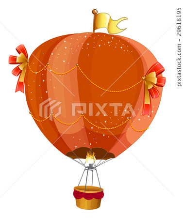 Fancy hotair balloon flying on white 29618195