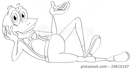 Animal outline for happy frog 29618197