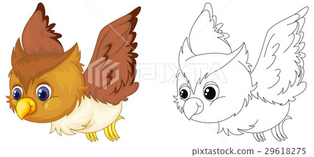 Animal outline for owl flying 29618275