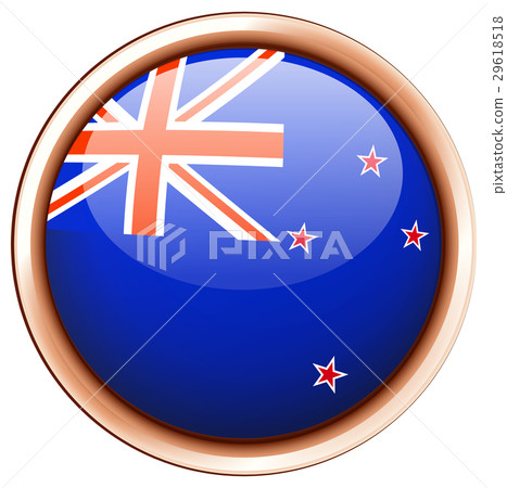 New Zealand flag on round badge New Zealand flag on round badge 29618518