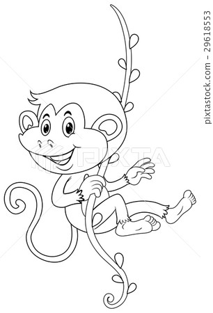 Animal outline for monkey on vine Animal outline for monkey on vine 29618553