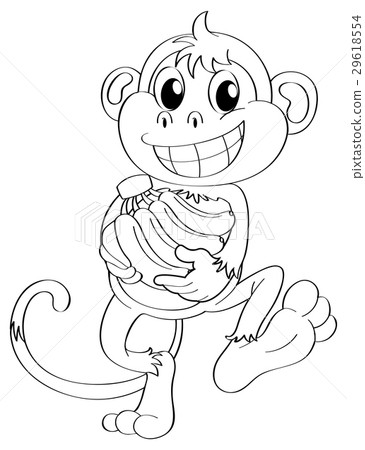 Animal outline for monkey and bananas Animal outline for monkey and bananas 29618554