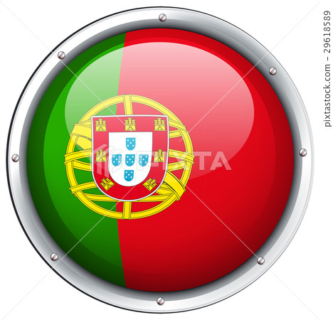 Portugal Flag On Round Badge Stock Illustration 29618589 Pixta