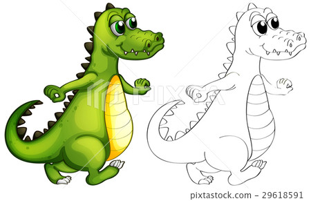 Animal outline for alligator walking 29618591
