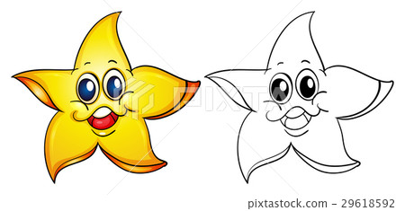 Animal outline for starfish with happy face Animal outline for starfish with happy face 29618592