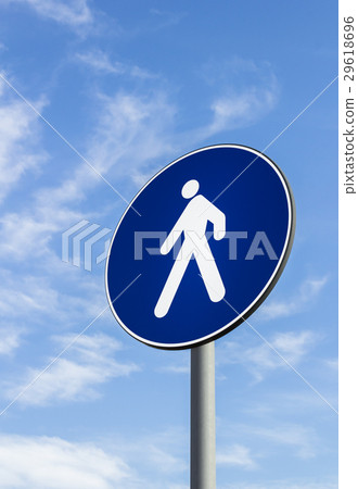 Pedestrians only road sign 29618696