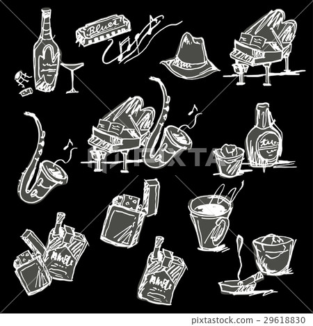 鋼琴和薩克斯管的插圖 鋼琴和薩克斯管的插圖 29618830