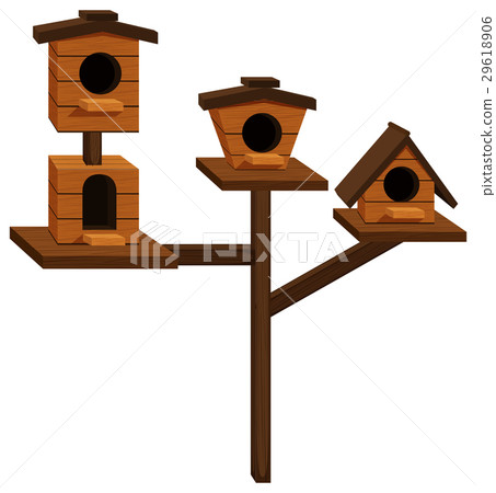 Four birdhouses on one pole 29618906