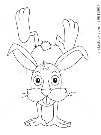 Animal doodle outline for cute rabbit 29618907